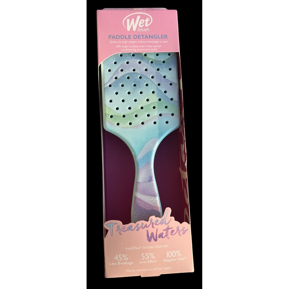 Wet Paddle Detangler Treasured Waters Pastel Waves Extra Large Hairbrush